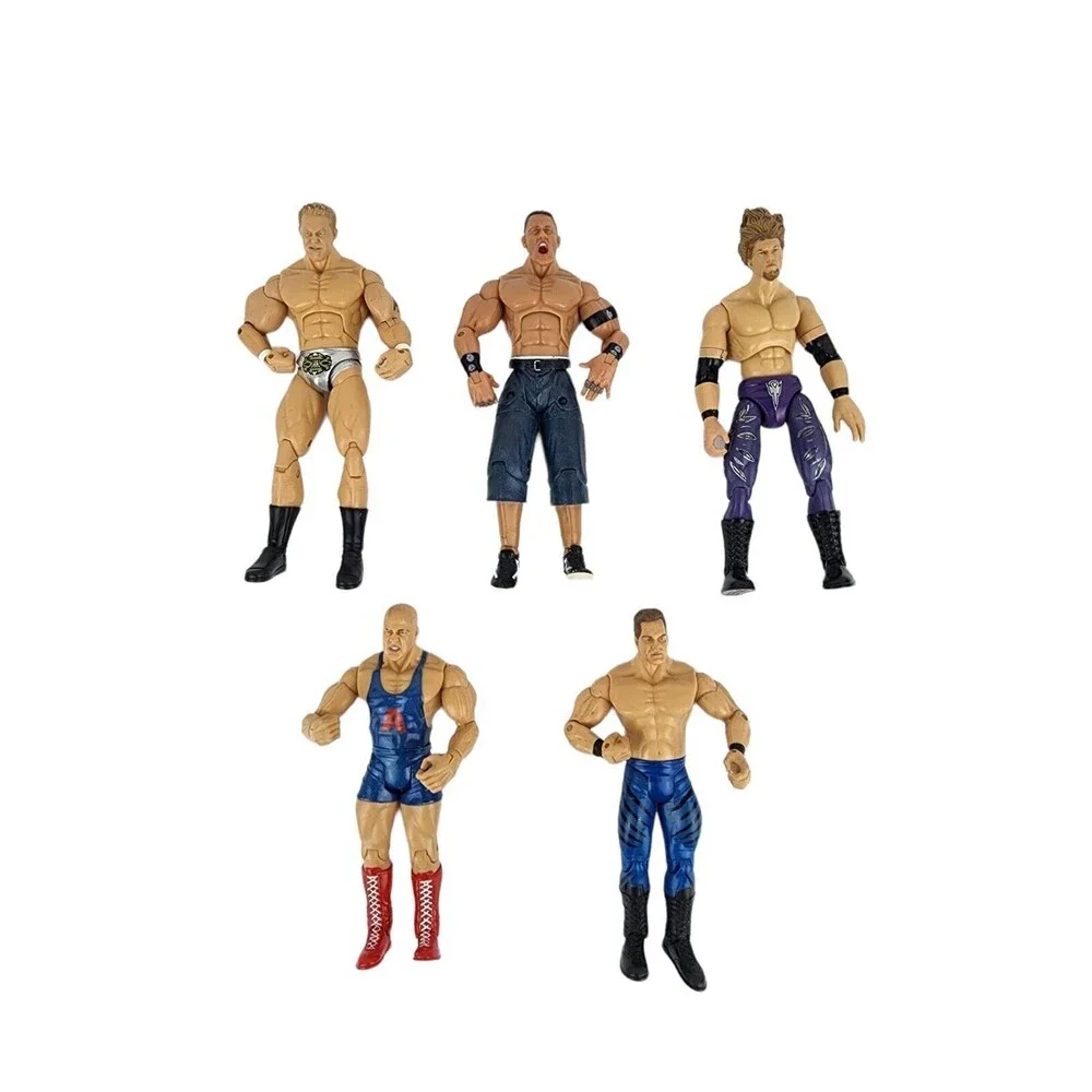 MATTEL WWE Loose Wrestling Action Figure Lot Of 5 Angle, Cena, Benoit & Others